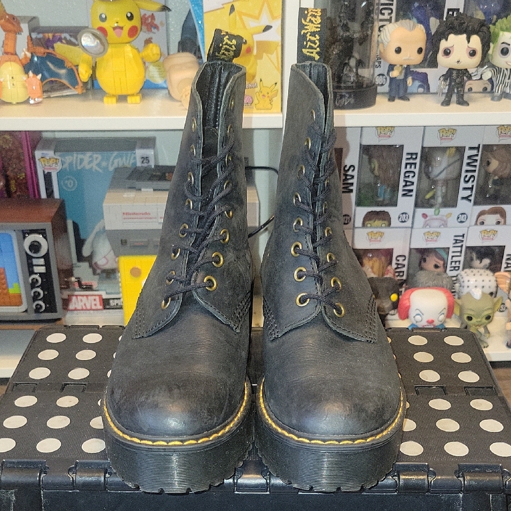 Black Leather Dr Marten Women's Boots
